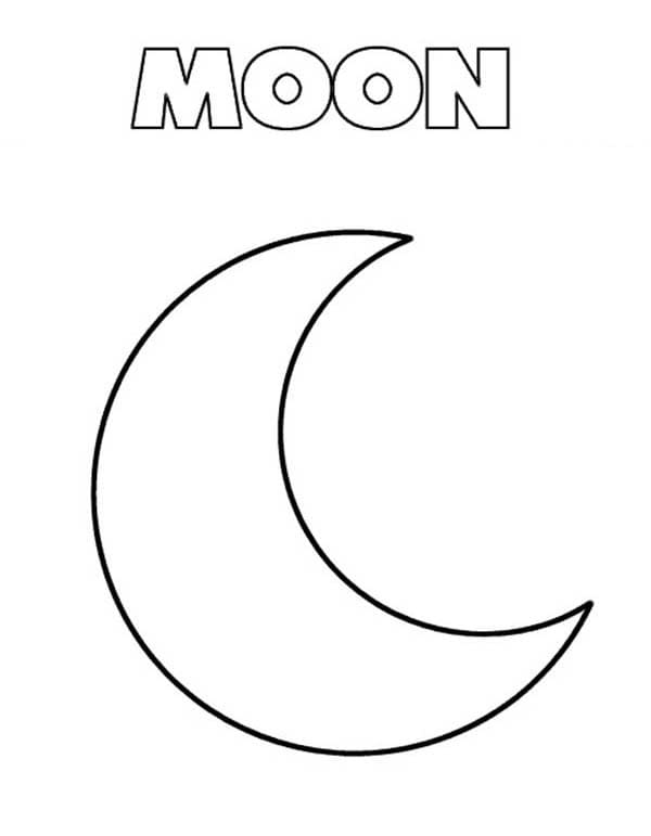 Simple Moon 1 Coloring Page