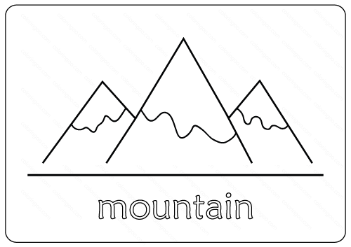 Simple Mountain Coloring Page
