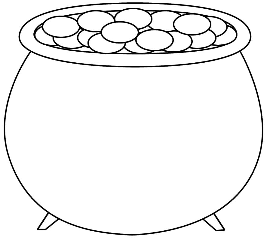 Simple Pot of Gold Coloring Page