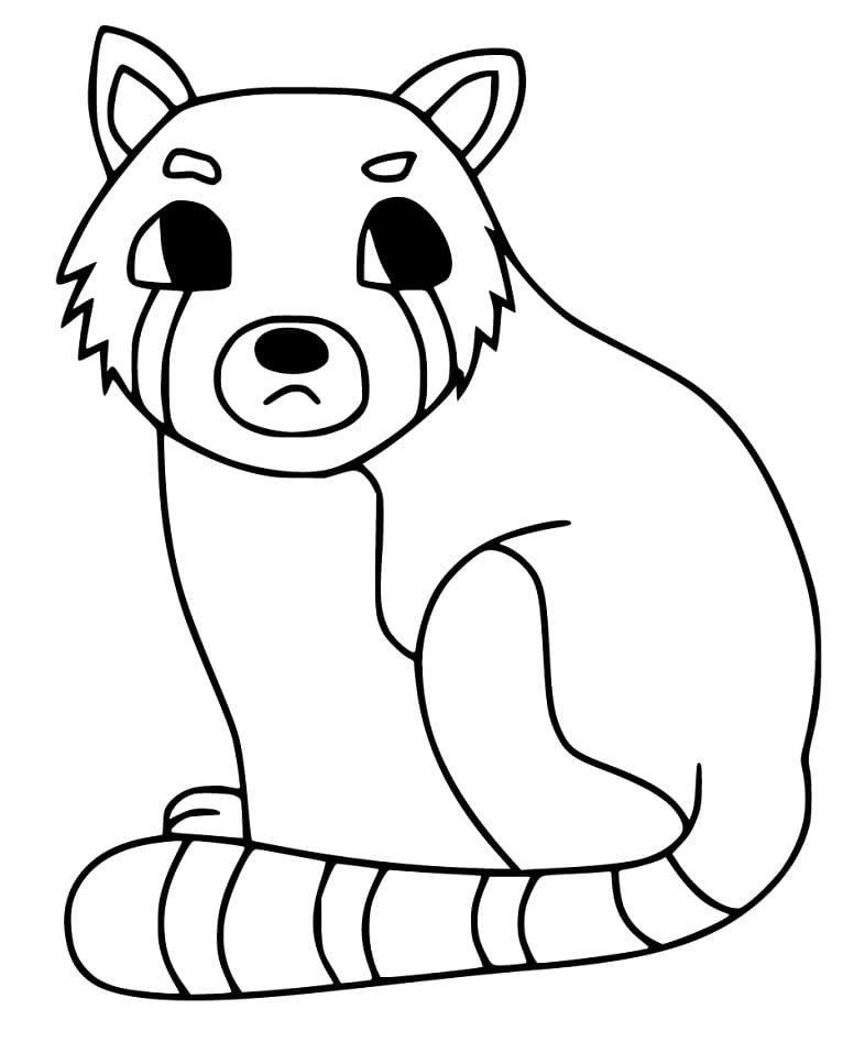 Simple Red Panda Coloring Page