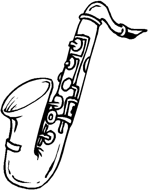 Simple Saxophones Coloring Page
