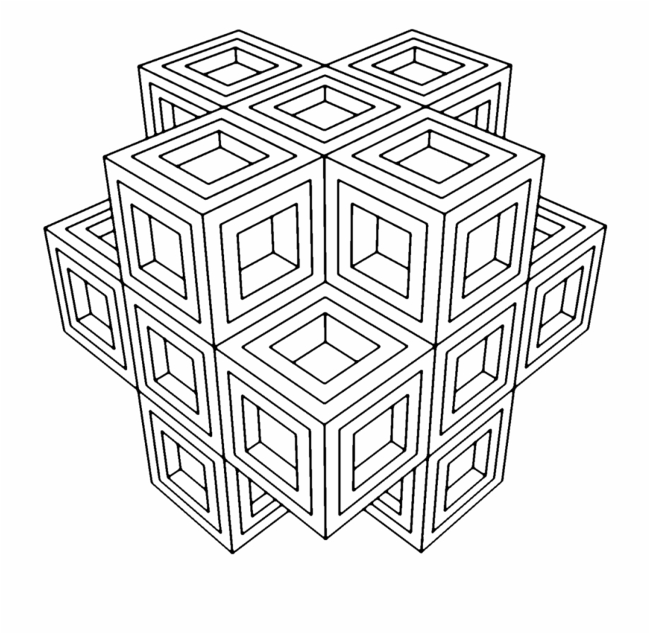 Simple Square Geometric Coloring Page