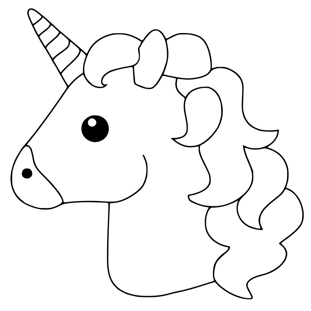 Simple Unicorn’s Head Coloring Page