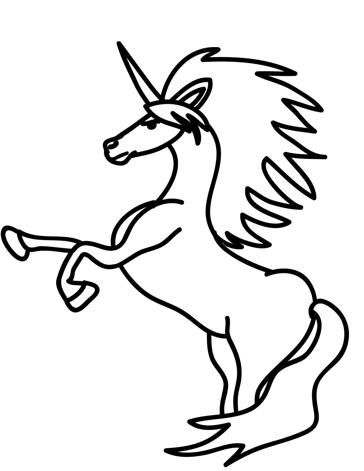 Simple Unicorn Coloring Page