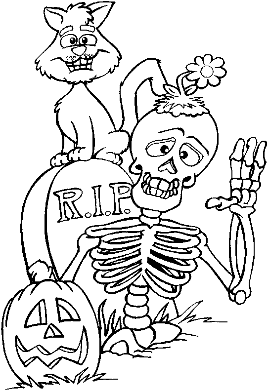 Skeleton Wake Up Coloring Page