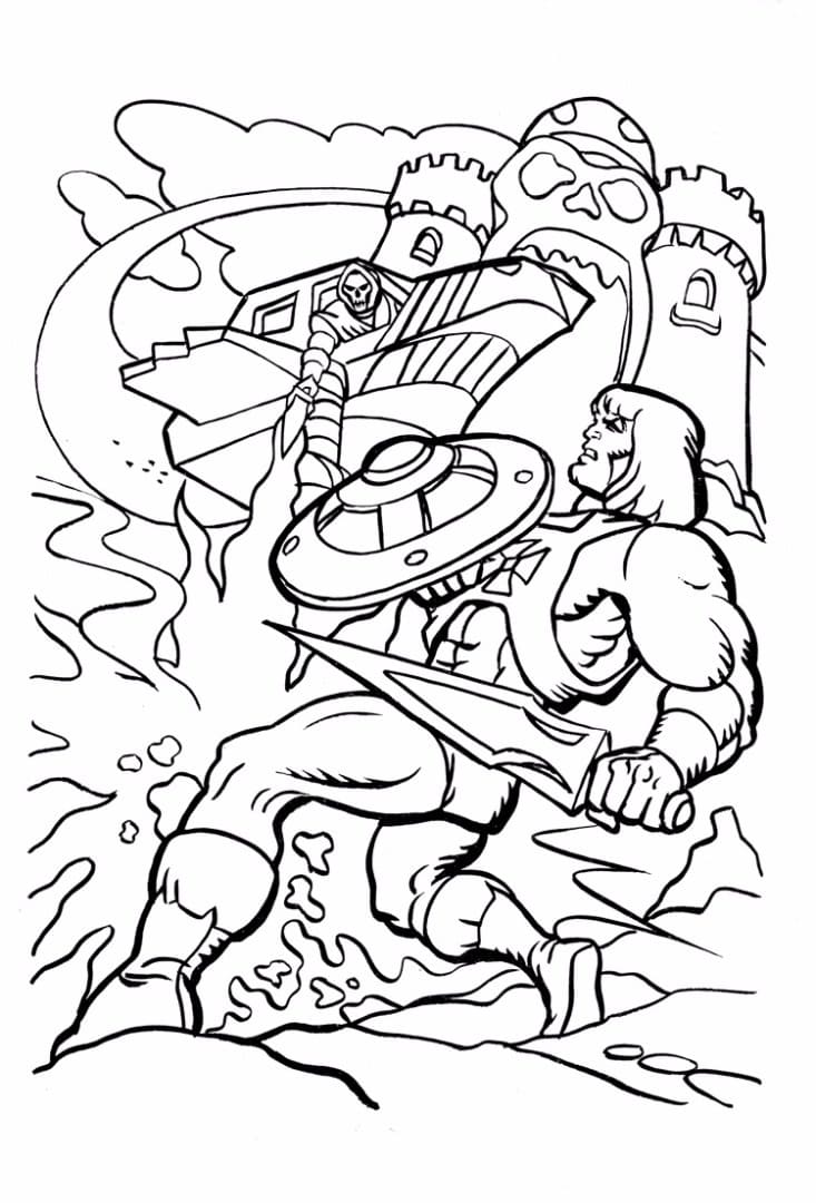 Skeletor vs He-Man Coloring Page