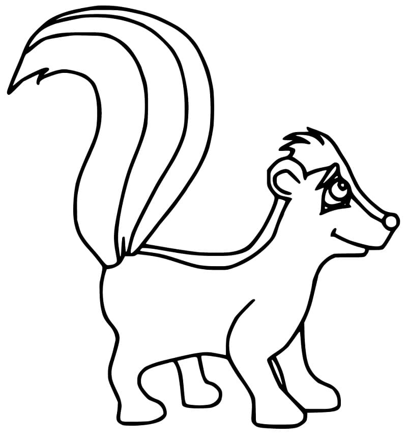 Skunk Smiling Coloring Page