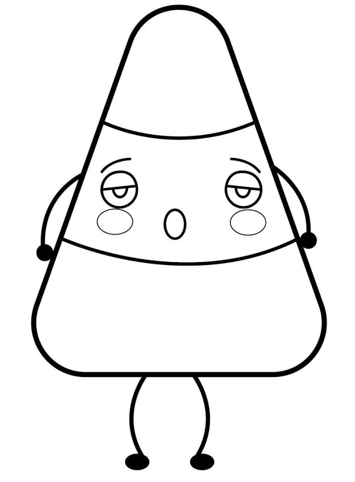 Sleepy Candy Corn Coloring Page