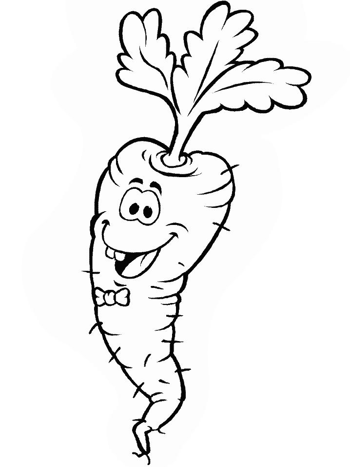 Smiling Carrot Coloring Page