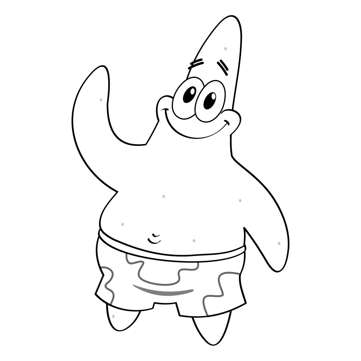 Smiling Patrick Coloring Page Coloring Page