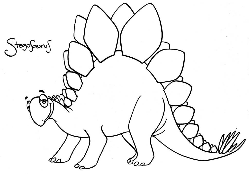 Smiling Stegosaurus Coloring Page