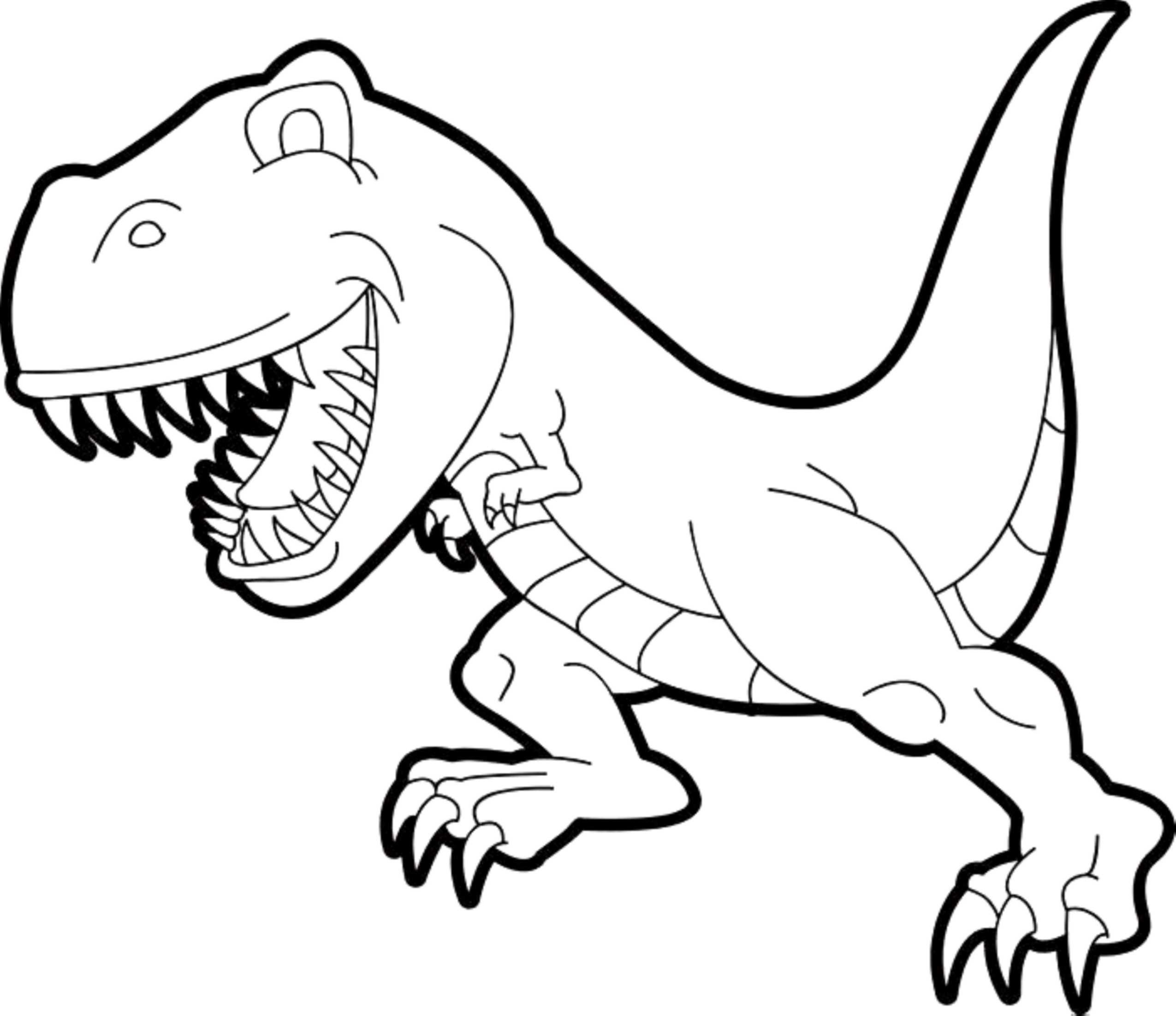 Smiling T-Rex Coloring Page