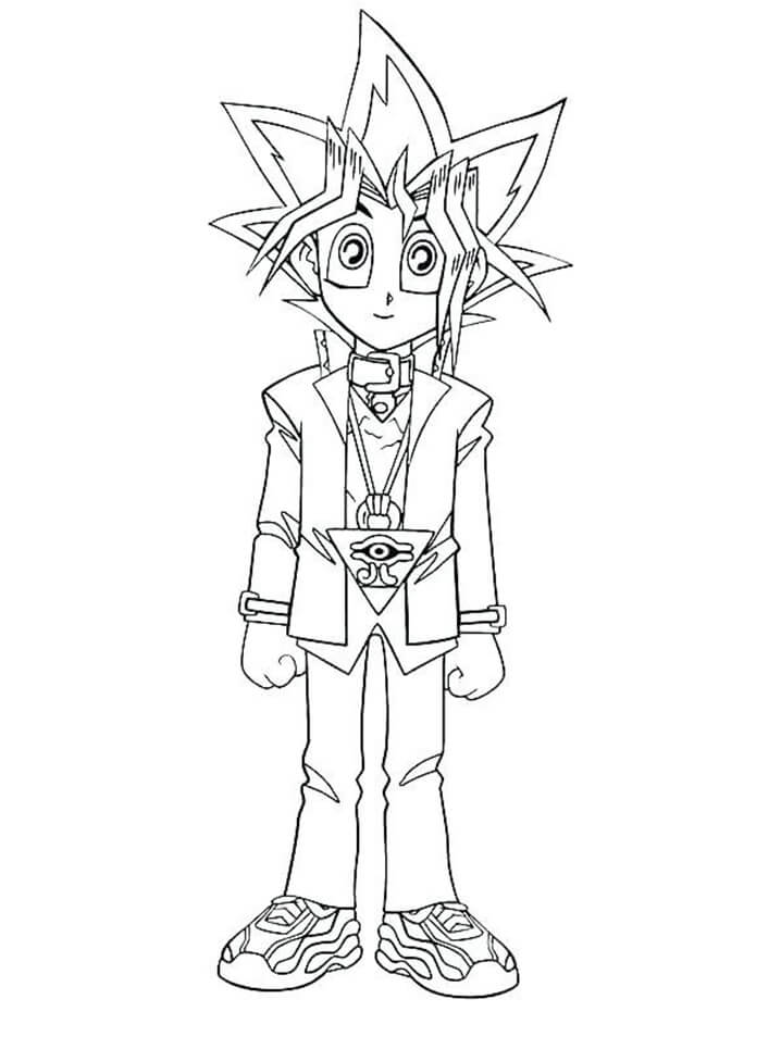 Smiling Yu-Gi-Oh Coloring Page