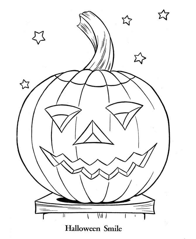 Smilling Pumpkin Halloween S Kids Printable Free Coloring Page