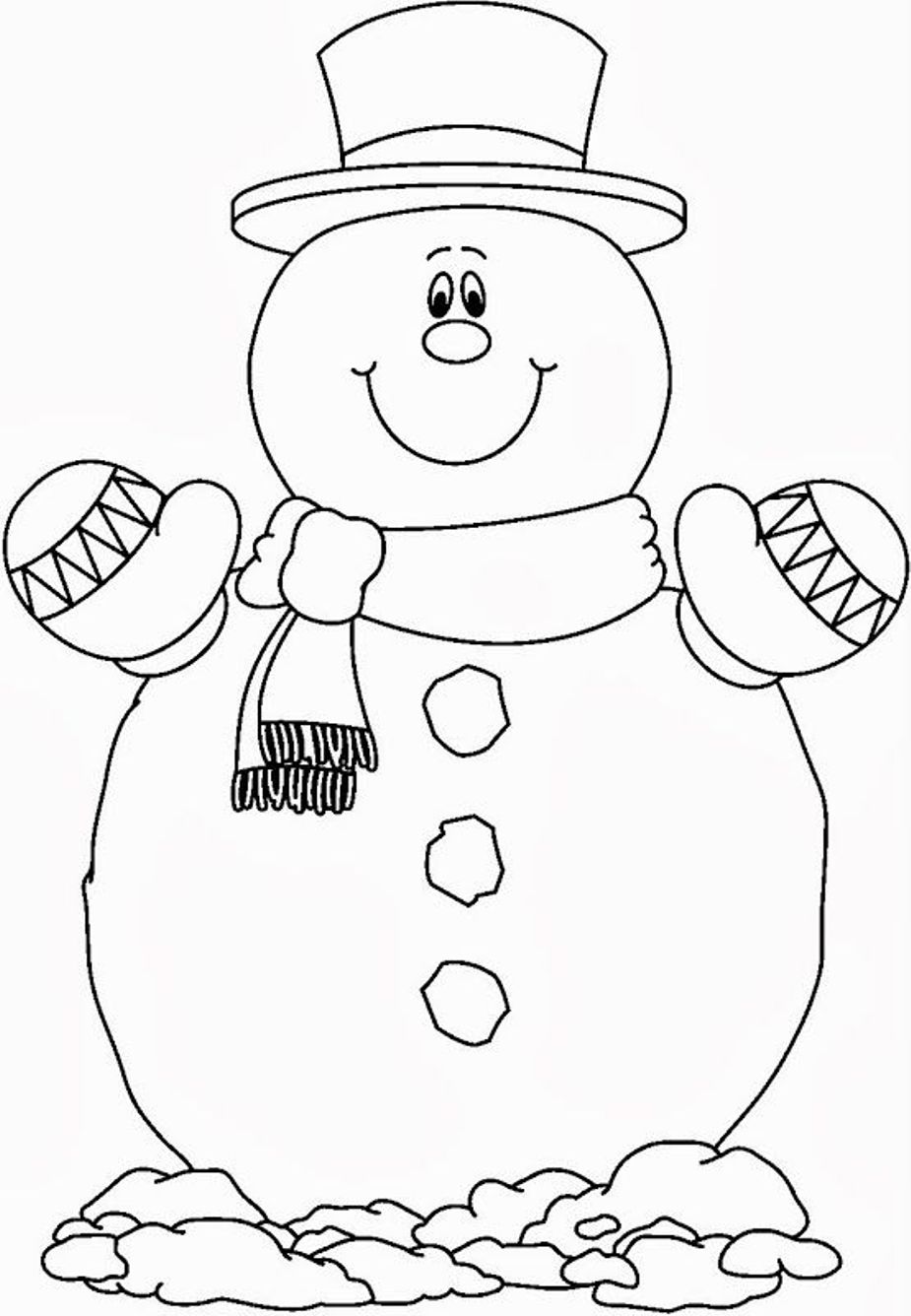 Smilling Snowman S Free0757 Coloring Page