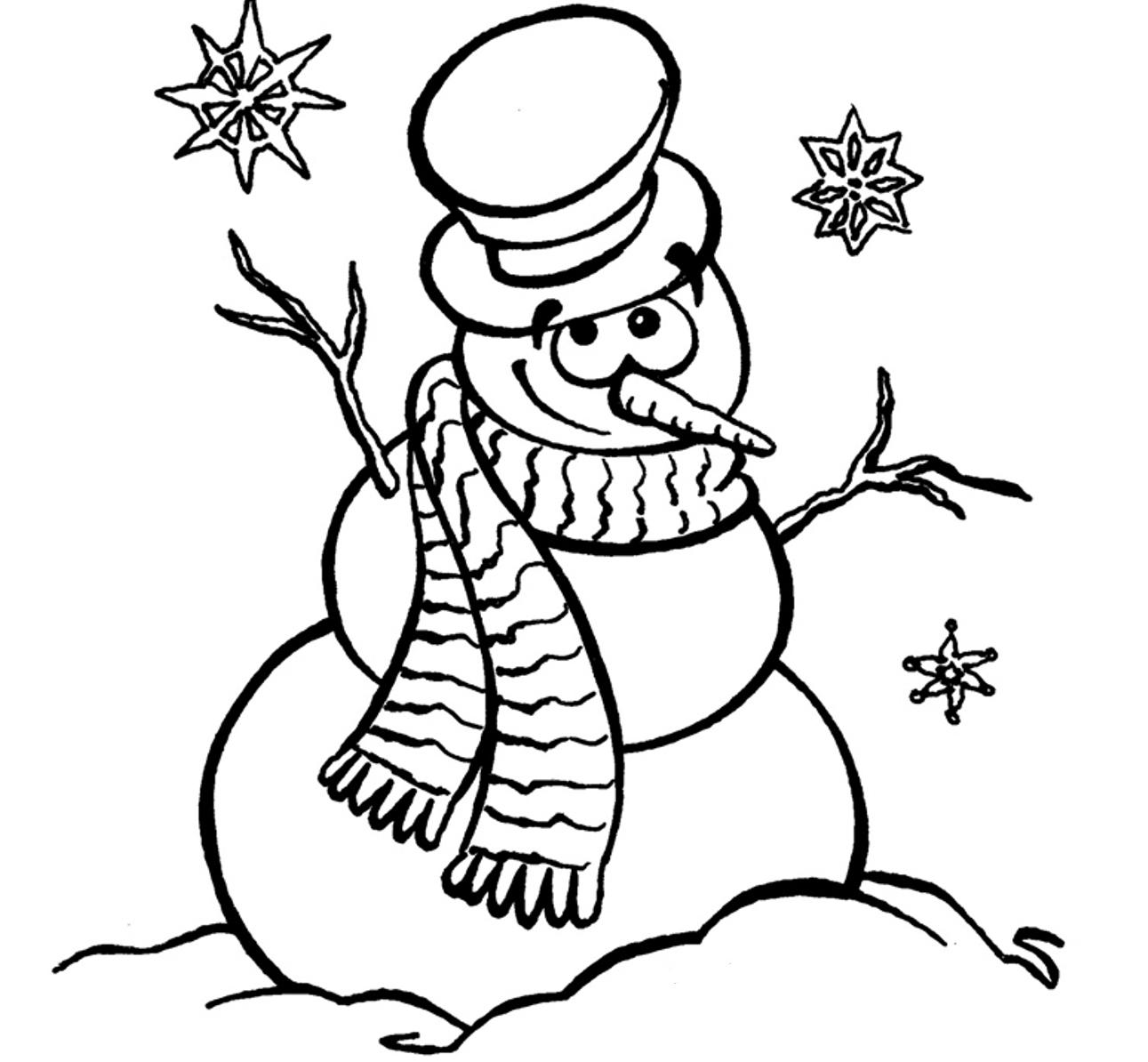 Smilling Snowman Sdc21 Coloring Page