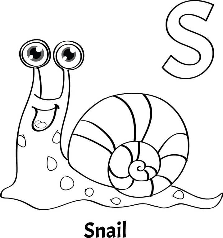 Snail Letter S Coloring Page