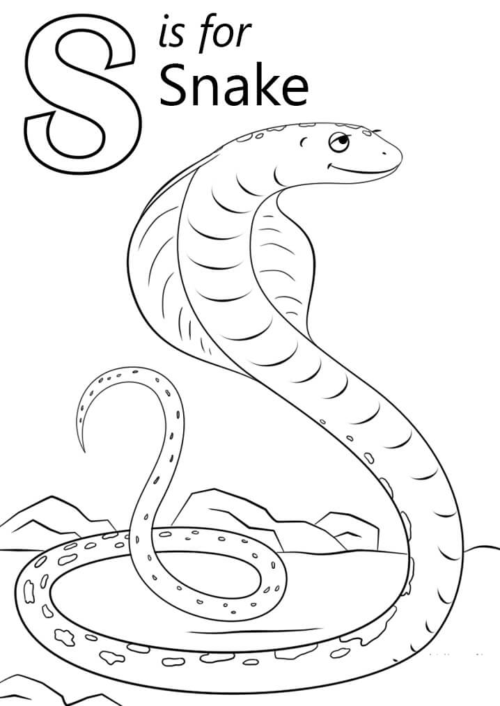 Snake Letter S Coloring Page