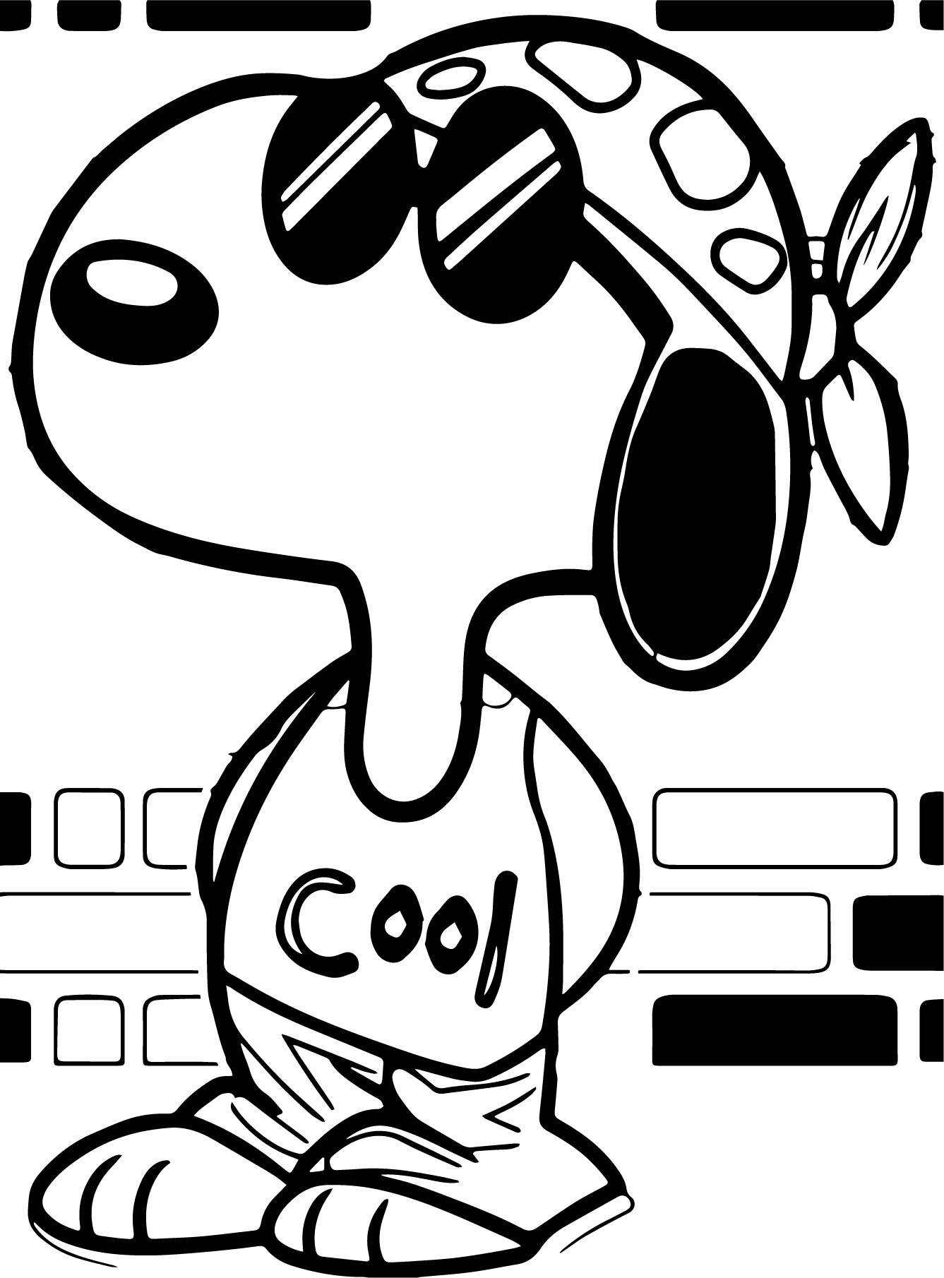 Snoopy Coolest Style Coloring Page