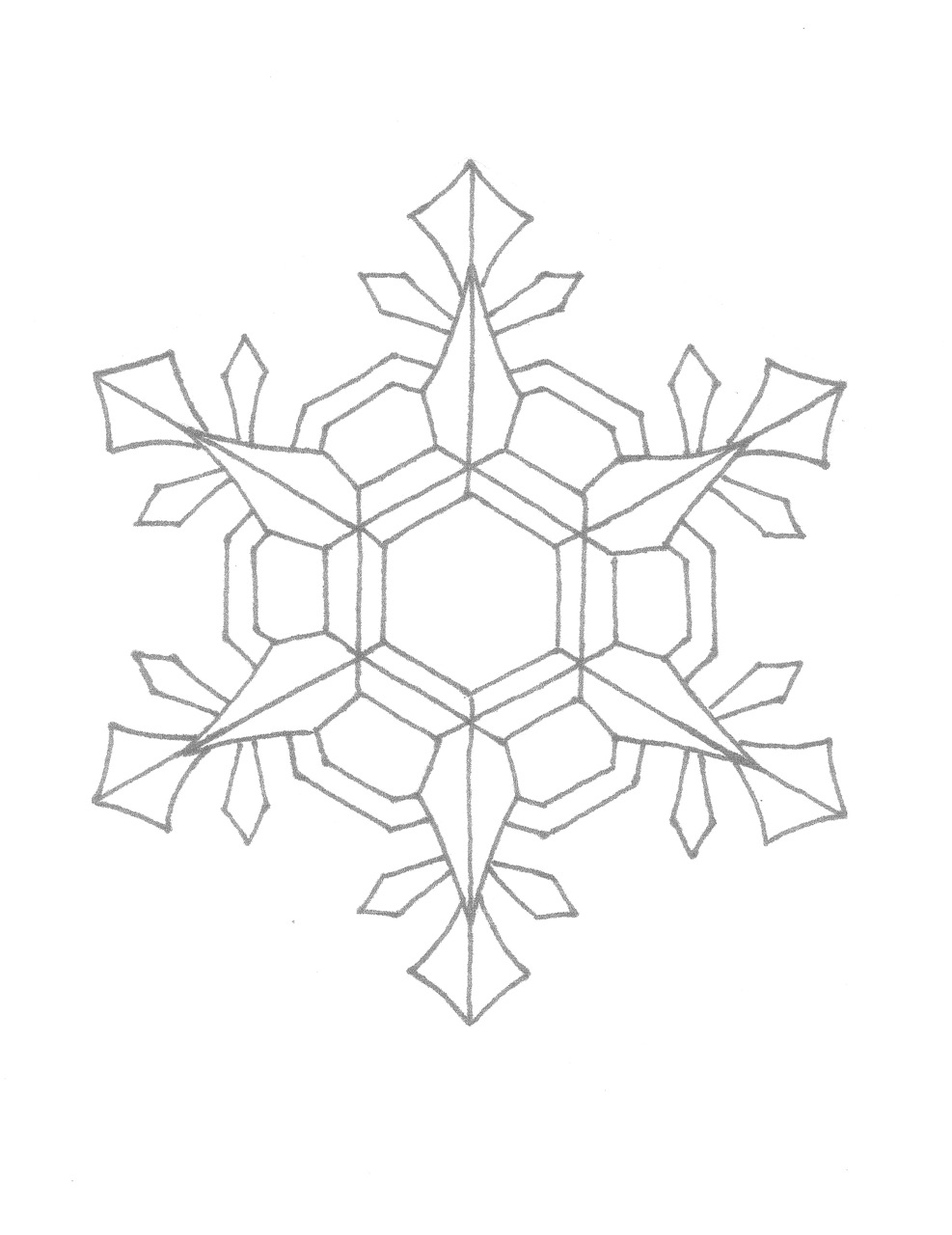 Snowflake Color Page Coloring Page