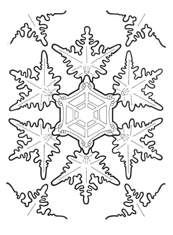 Snowflake Fractals Coloring Page