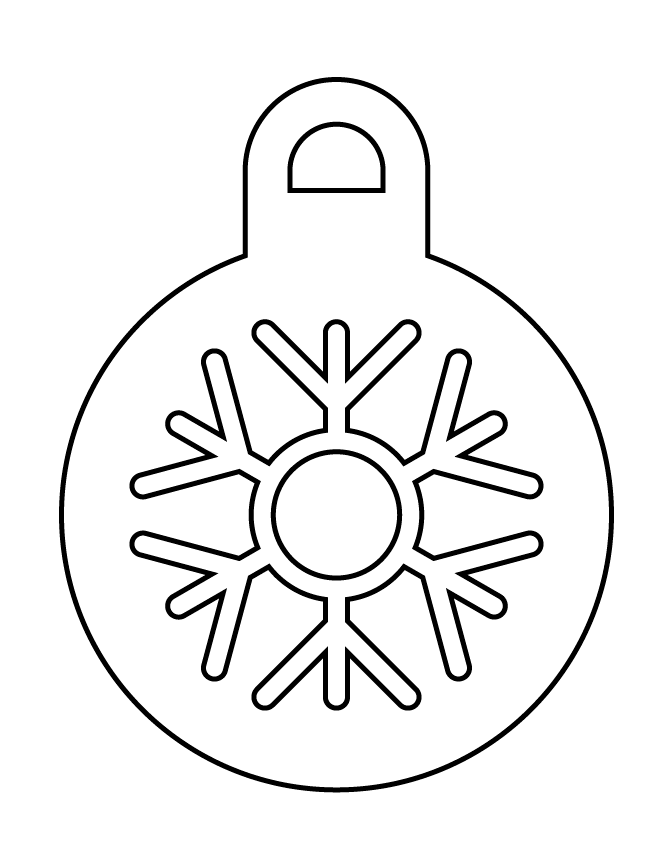 Snowflake Ornament Stencil Coloring Page