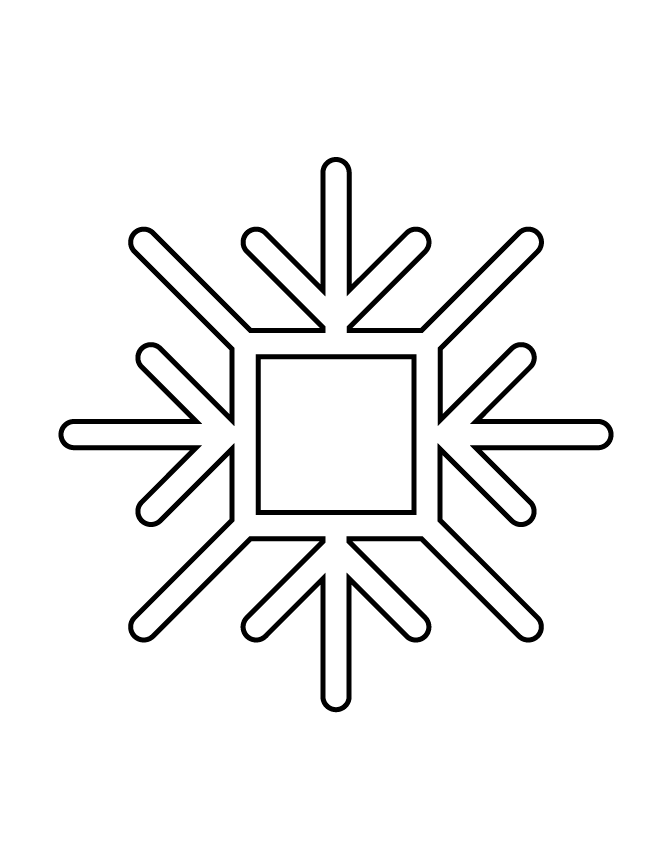 Printable New Snowflake Stencil For Kids Coloring Page