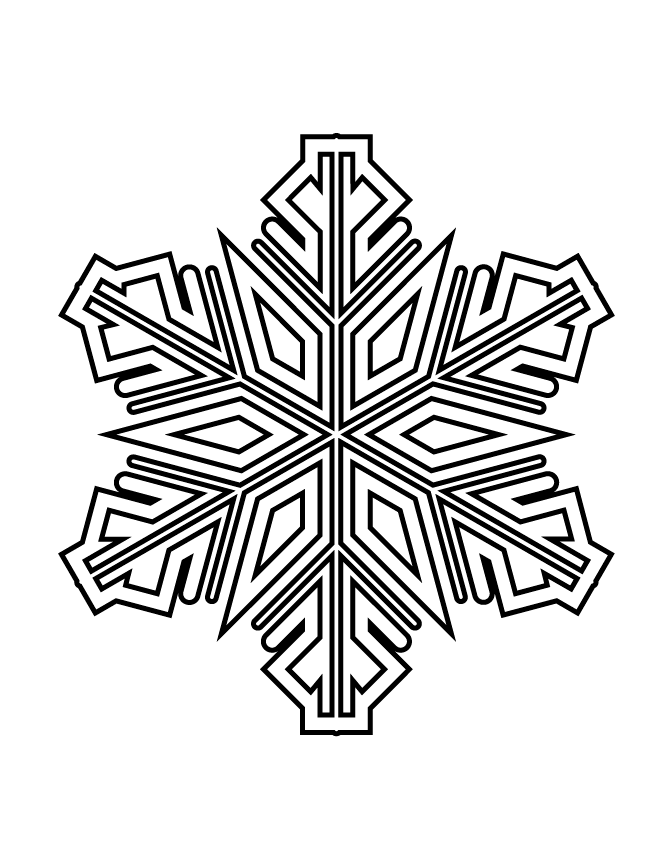 New Fun Snowflake Stencil Coloring Page