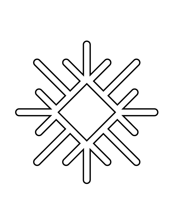 New Printable Snowflake Stencil Coloring Page