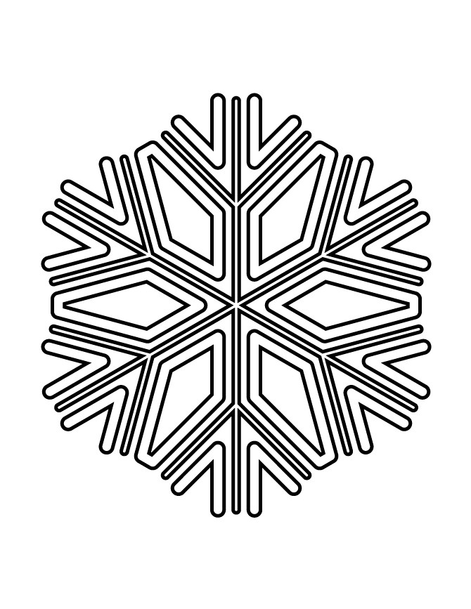 New Nice Snowflake Stencil Coloring Page