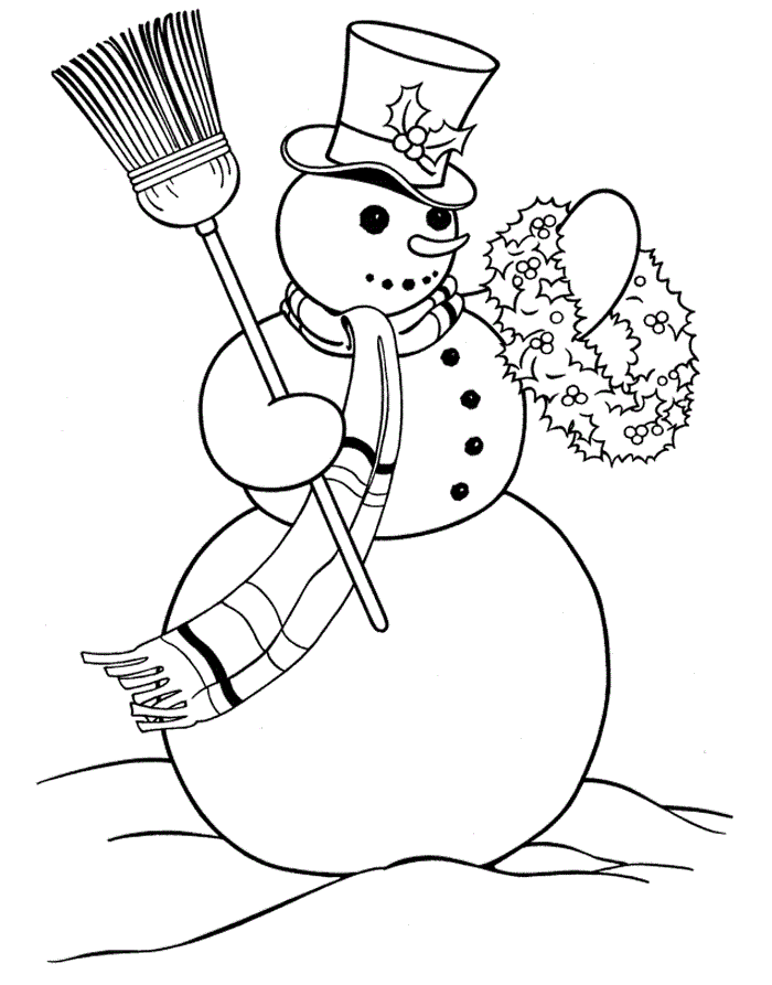 Snowman Color Page Coloring Page
