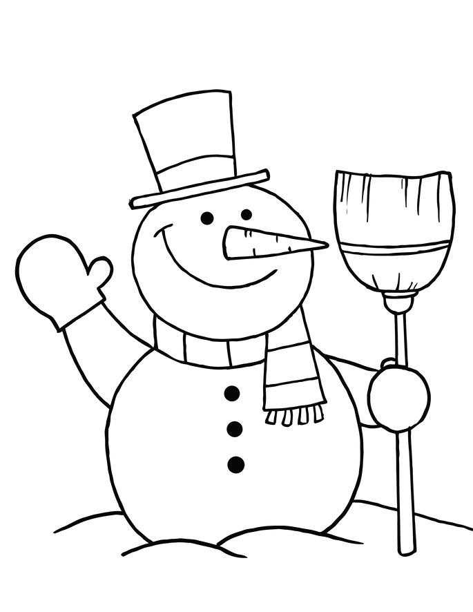 Snowman Color Pages Coloring Page