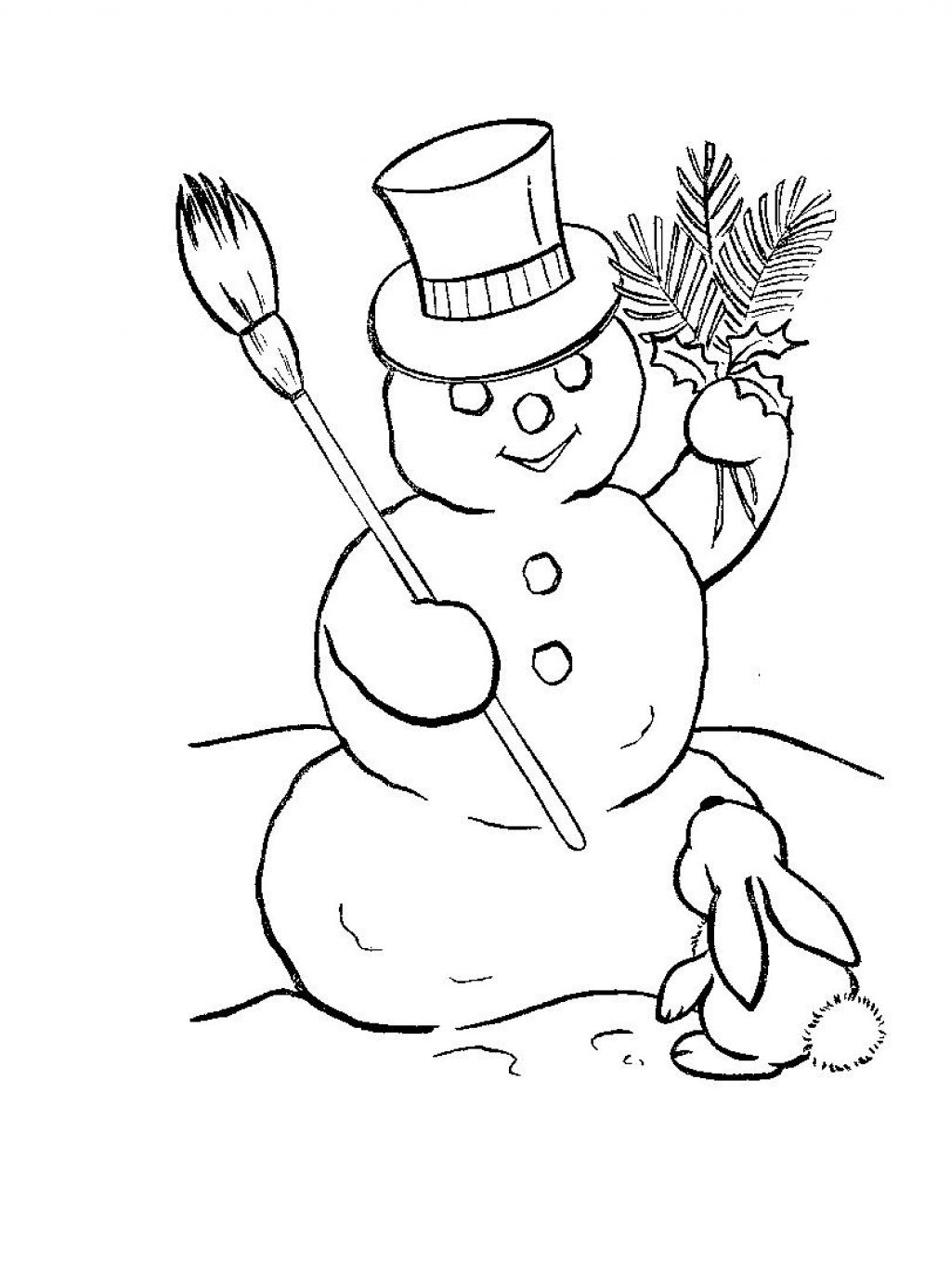 Snowman Familys Coloring Page