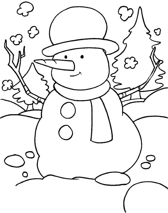 Snowman Preschool S Winter B015 Coloring Page