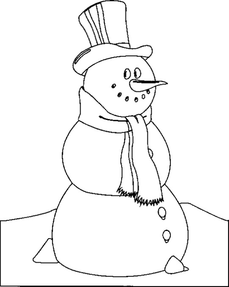 Snowman For The Kids Coloring Page