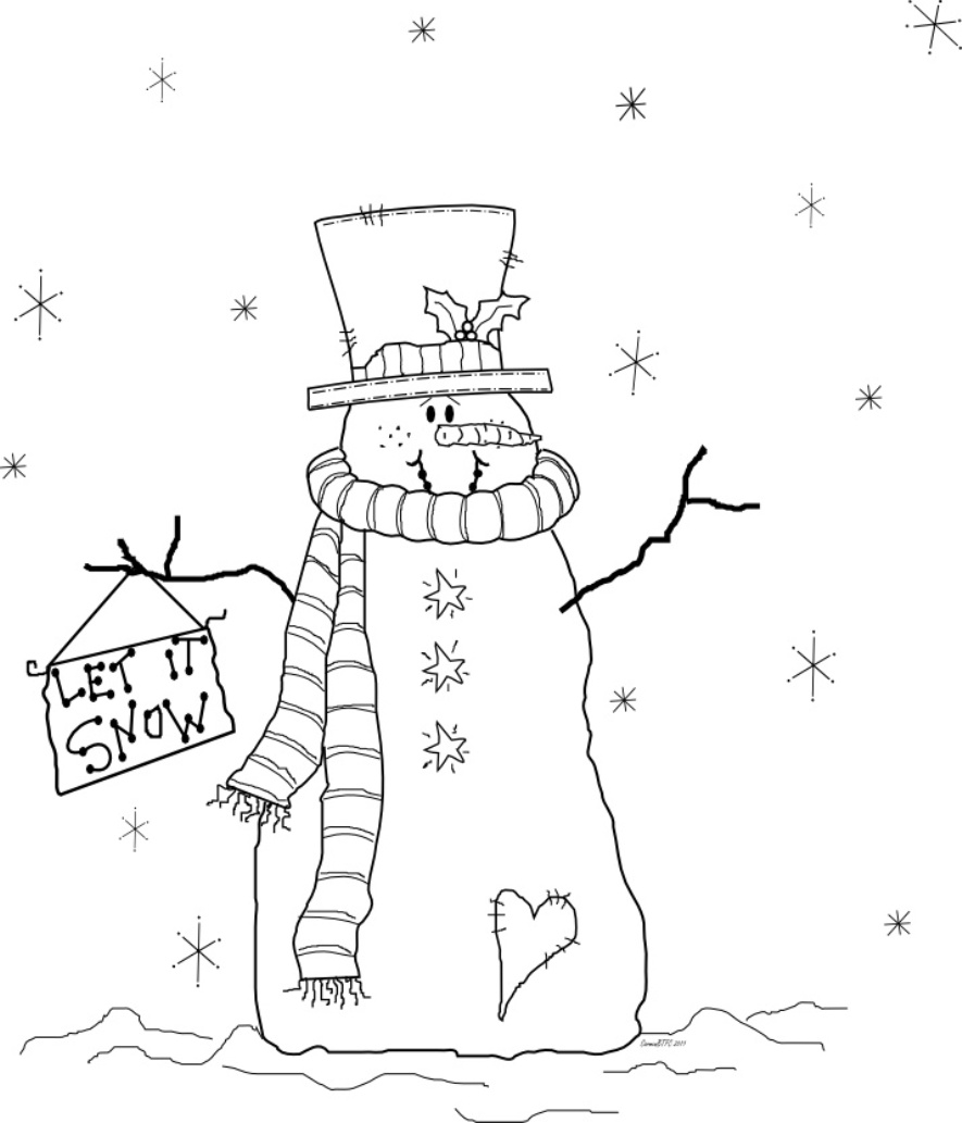 Snowman S Let It Snow5cc7 Coloring Page