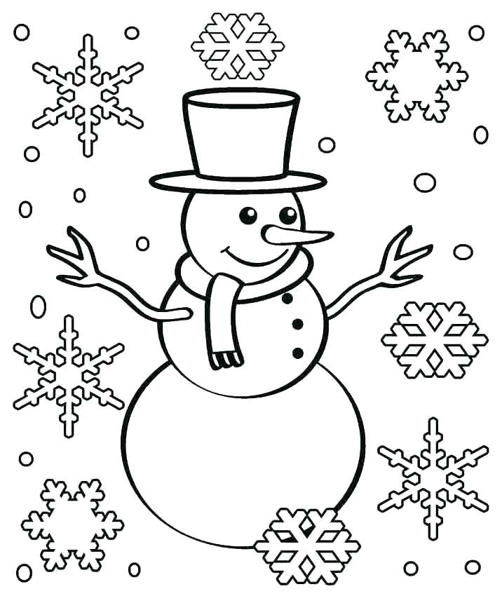Snowman Snowflakes Coloring Page