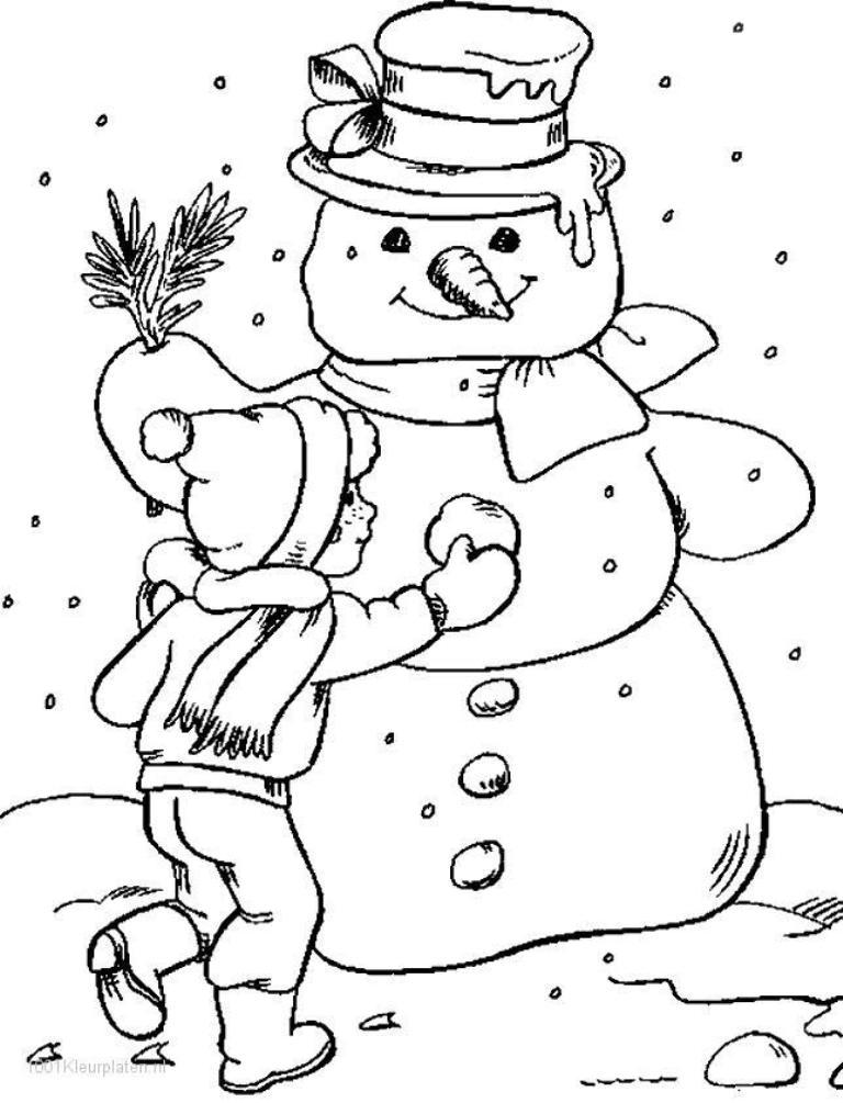 Snowman Winter 82f4 Coloring Page