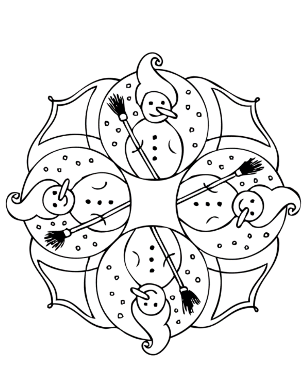 Snowman Winter Saf91 Coloring Page