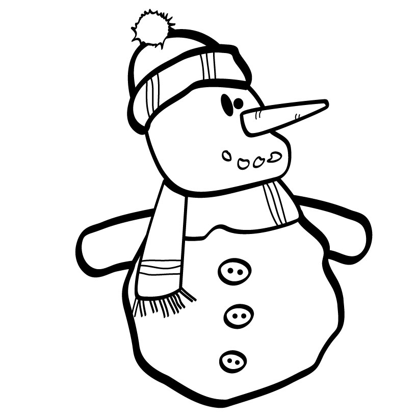Snowmans For Kids Coloring Page