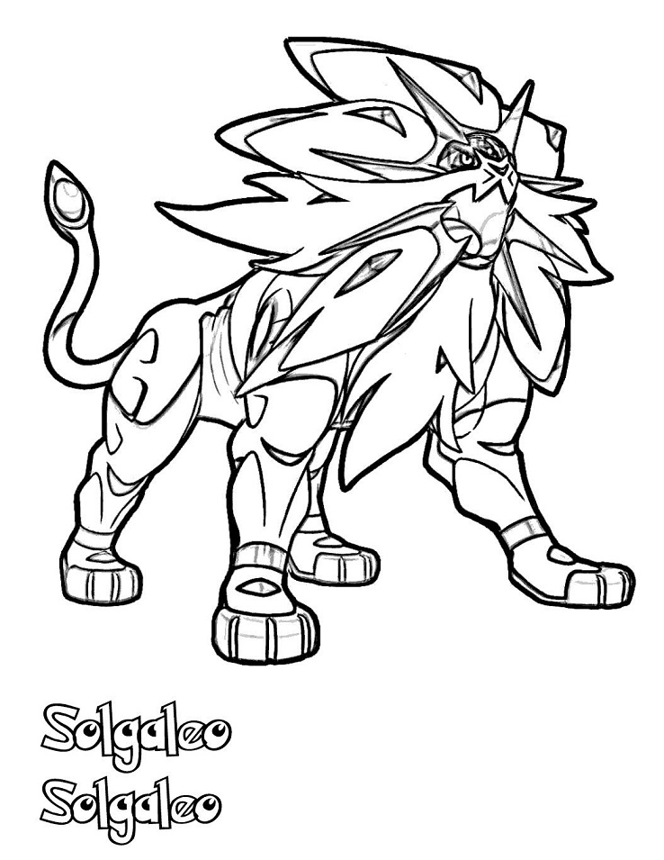 Solgaleo Pokemon Sun And Moon Coloring Page