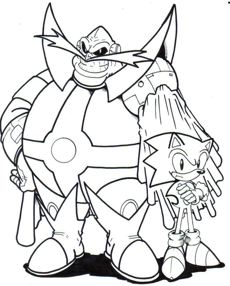 Sonic And Doctor Eggman Coloring Page