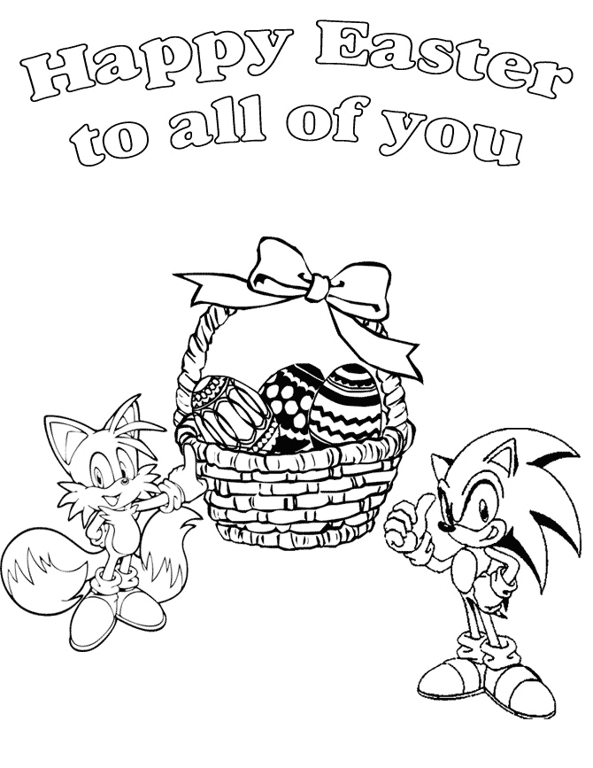 Sonic Easter Coloring Page