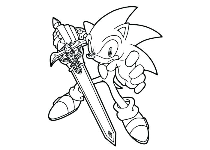Sonic With Sword Coloring Page