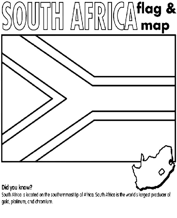 South Africa Flag and Map