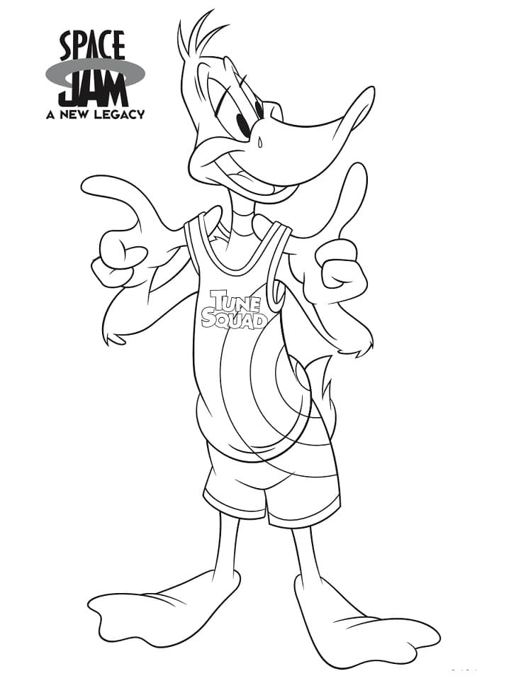 Space Jam 2 Daffy Duck Coloring Page