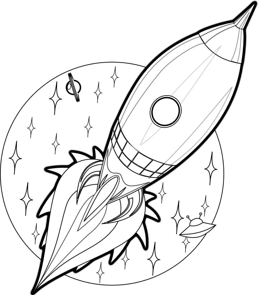 Spaceship Coloring Page