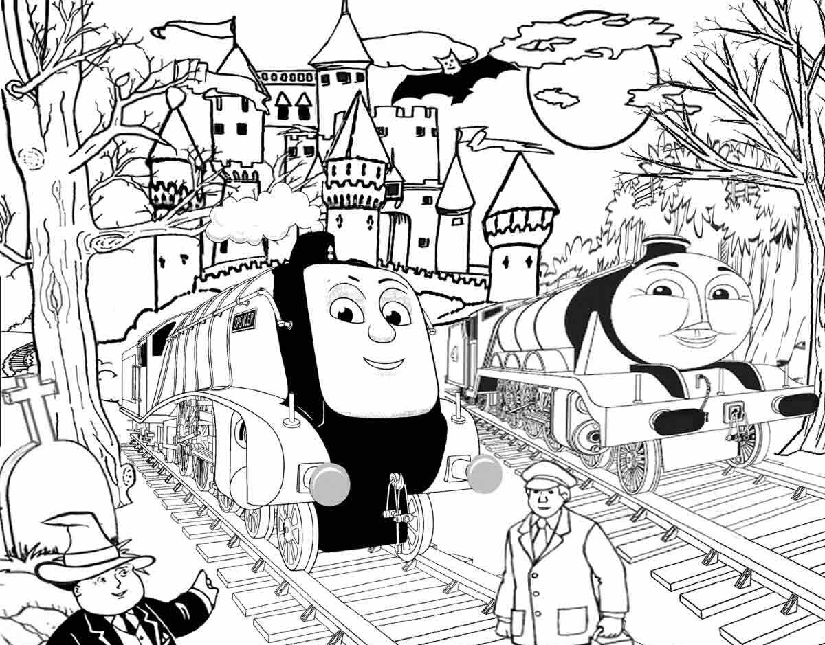 Spencer And Gordon Halloween Thomas The Train To Print Coloring Page