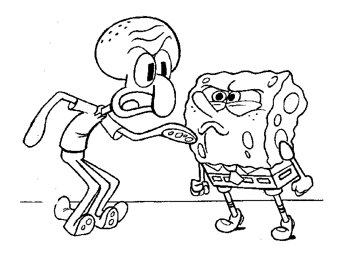 Sponge Bob Is Mad Coloring Page