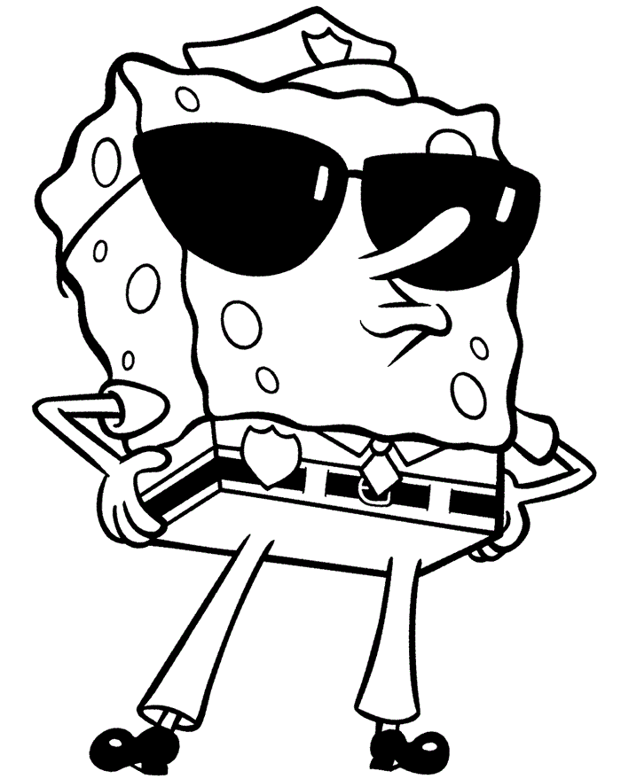 Spongebob As A Police Coloring Page Coloring Page